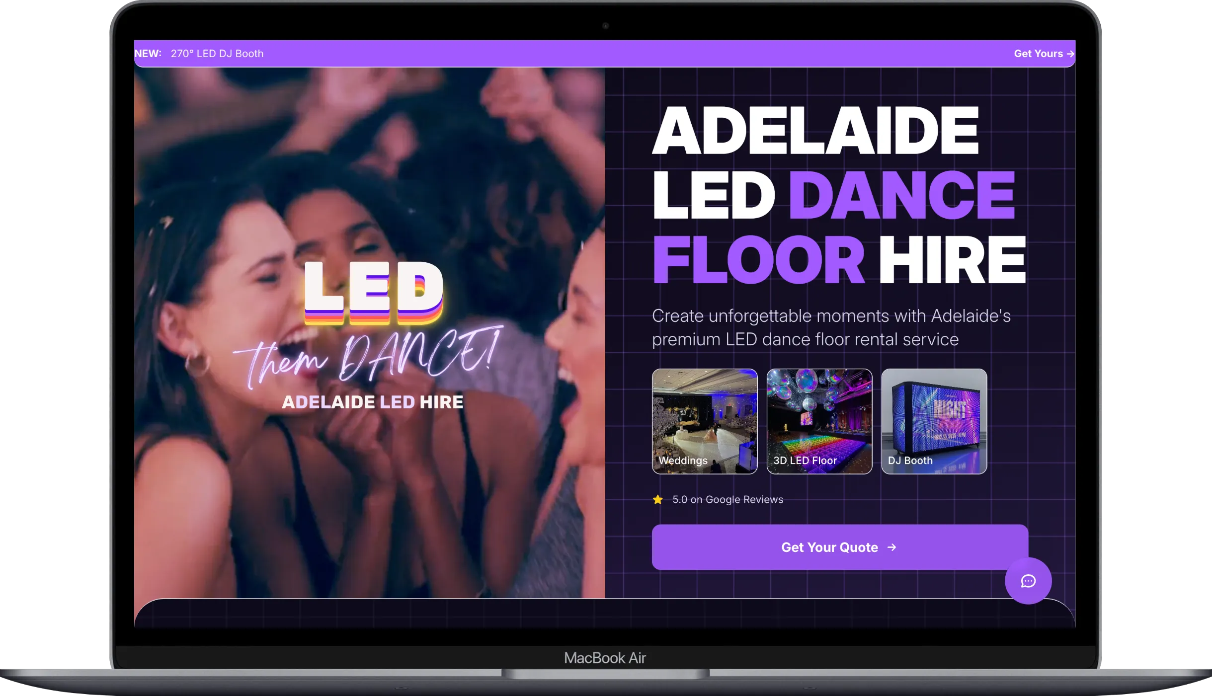 Adelaide LED Hire website