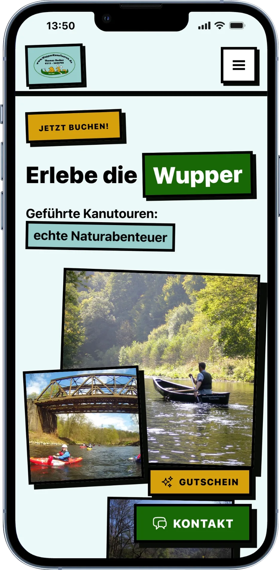 Wupper Kanu Touren Website